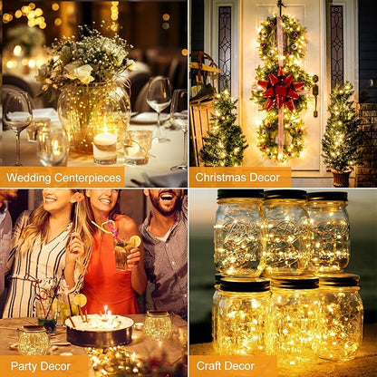 20-Pack Christmas String Lights, 7ft 20 LED Waterproof Twinkle Lights