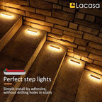 Solar Deck Lights 4-Pack, Waterproof LED