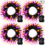 4-Pack 4ft Halloween LED String Lights, Waterproof Timer Lights