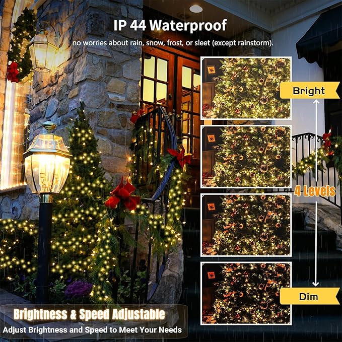 Christmas String Lights, 5ft 300 LED Waterproof Twinkle Lights