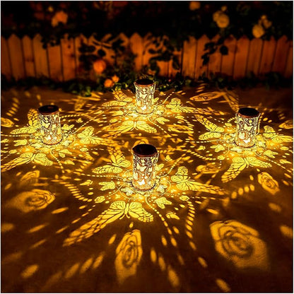 2 Pack Butterfly Solar Lanterns Outdoor Waterproof Hanging Solar Lights Butterfly Gifts for Women Men Metal Decorative LED Lights for Garden Decor,Yard,Patio,Lawn,Tabletop,Pathway,Landscape