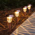 Warm White Solar Pathway Lights 4-Pack, Yard LED