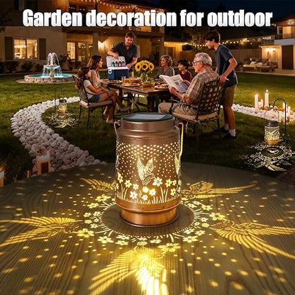 2 PCS Hummingbird Solar Lantern - Outdoor Decorative Solar Lanterns for Garden, Patio, Backyard, and Porch - Waterproof Hanging Lantern for Outside - Perfect Gifts for Women