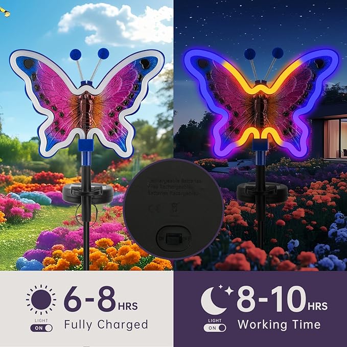 2-Pack Solar Landscape Lights for Driveway