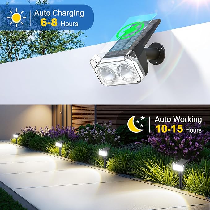 Solar Wall Spotlights 2-Pack, LED