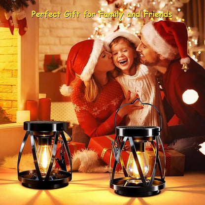 GARPAR Solar Lights Outdoor Waterproof, Upgraded Metal Outdoor Lantern, Brighter Auto On/Off 18H Hanging Solar Lights for Outside Garden Yard Patio Decor, Mother's Day Gift for Mom Grandma 2 Pack