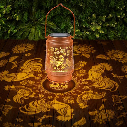 Chicken Gifts Solar Lanterns - Chicken Solar Lanterns Outdoor Waterproof, Farm Animal Coop Metal LED Hanging Solar Lights Lamp for Yard Patio Lawn Tabletop Garden Decor Christmas Mother‘s Day