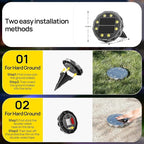 16-Pack In-Ground Solar Lights, Flat LED Walkway