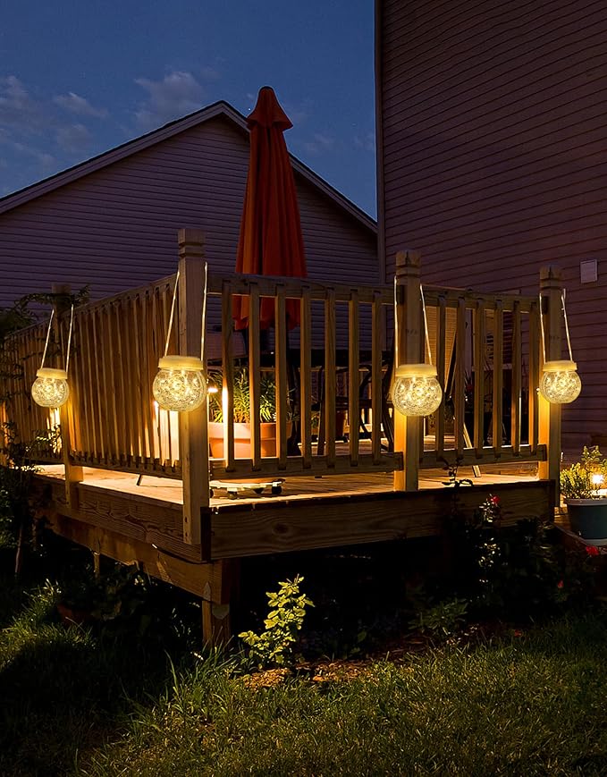 Decorative Globe Solar Lanterns for Porch, Waterproof LED