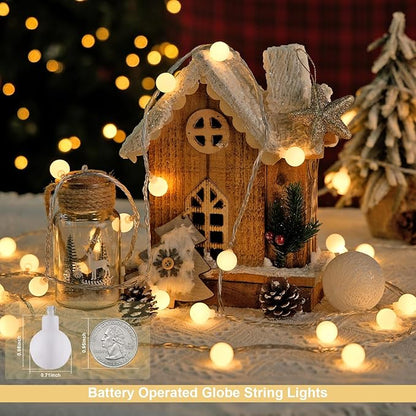 33ft Christmas LED String Lights, Waterproof Timer Lights
