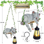 22.6" Solar Cat Garden Statue Light, Outdoor Decor