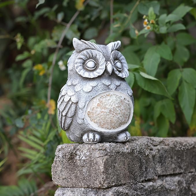 Solar Owl Garden Statue Light, Outdoor Decor