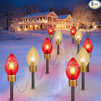 2-Pack 17ft C9 Christmas Walkway Lights, LED