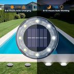 24-Pack Cold White In-Ground Solar Lights, Flat LED Driveway