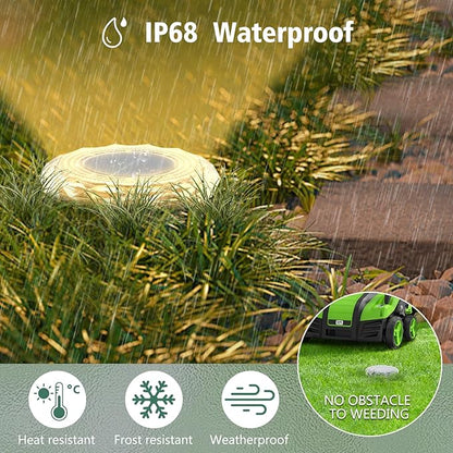 echosari Solar Ground Lights 12 Pack, Upgraded Solar Garden Lights Auto ON/Off Landscape Lighting Outdoor In-Ground Lights Waterproof Long Lasting for Pathway Walkway Patio (Warm White)