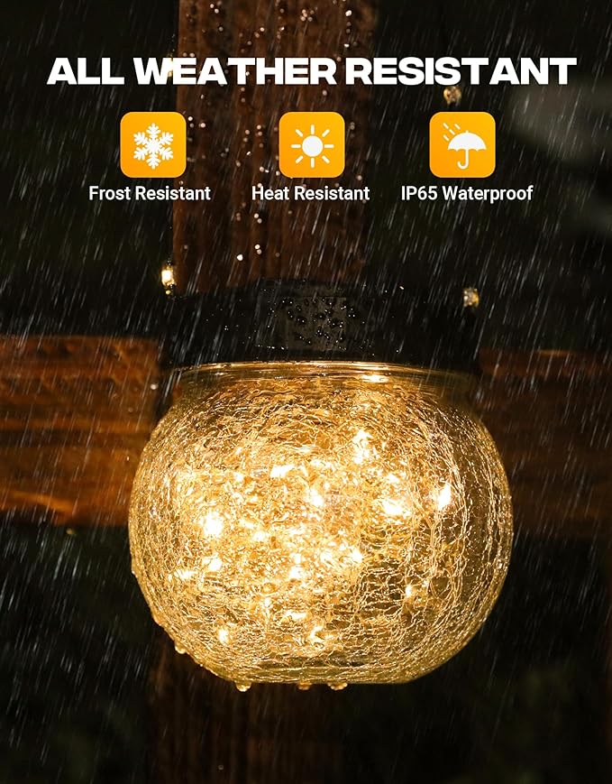 Globe Solar Lanterns, Waterproof LED Garden Lights