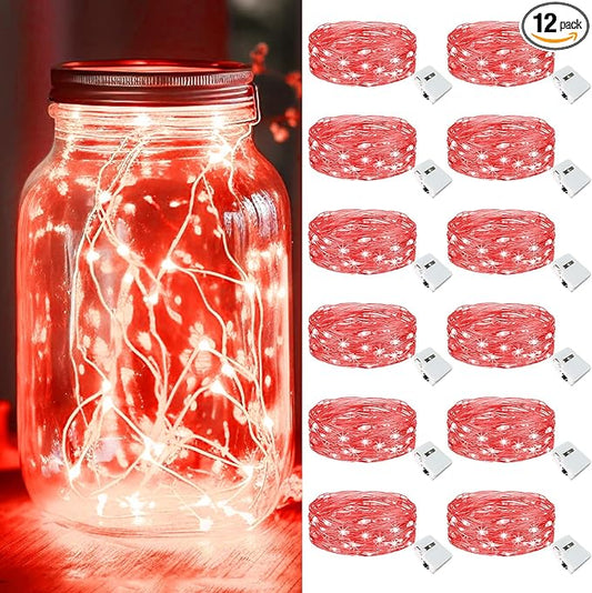 12-Pack Christmas String Lights, Waterproof Twinkle Lights