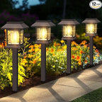 Solar Garden Path Lights 12-Pack, Waterproof