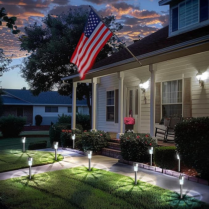 GIGALUMI Solar Lights Outdoor Waterproof, 20 Pack, Stainless Steel LED Solar Garden Lights for Patio, Lawn, Yard and Landscape, Garden Decor Patio Decor, Cold White