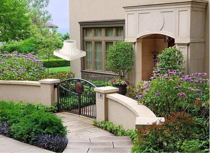 LIT-PaTH Outdoor Post Light Mounting Base, Pier Mount Base with White Finish, 2-Pack
