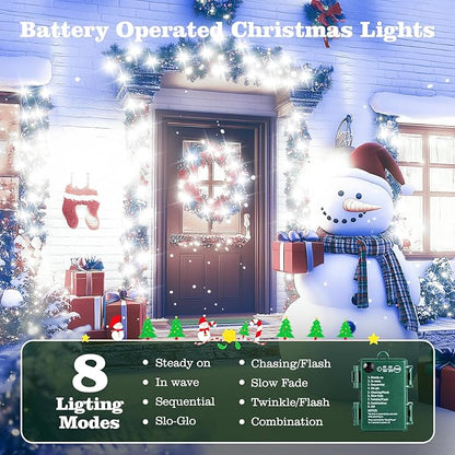 Christmas Fairy Lights 4-Pack, 132ft 400 LED Battery Twinkle Lights