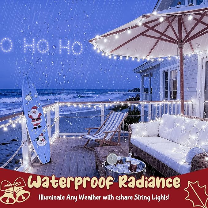Christmas String Lights Battery Operated, LED Christmas Lights Outdoor with Tiimer White Wire Mini Lights 16.4ft 50LED for Christmas Tree Garland Wedding Party Cool White