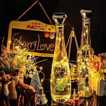 Starry Love Bottle Lights Solar Wine Bottle Lights 10 Packs 20LED Outdoor Waterproof Fairy Light Strings for Recycling Wine Bottle Decoration