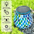Mosaic Solar Lanterns, Waterproof LED Porch Lights