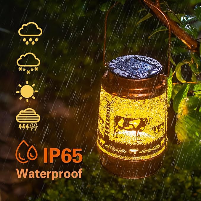 Backyard Solar Outdoor Lanterns, Classic Waterproof LED