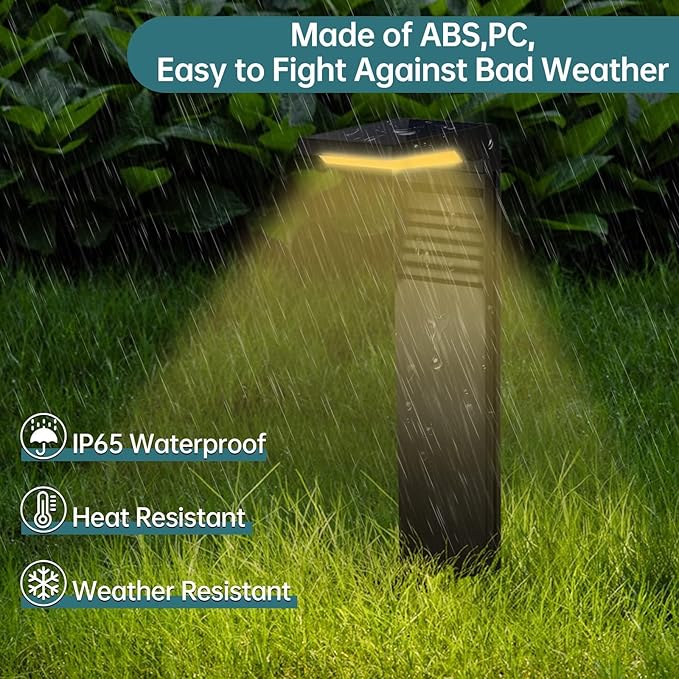 Solar Outdoor Lights,2 Pack LED Solar Lights Outdoor Waterproof, Solar Walkway Lights Maintain 12 Hours of Lighting for Your Garden, Landscape, Path, Yard, Patio, Driveway