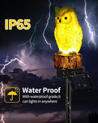 Solar Owl Statue Light, Yard Decor