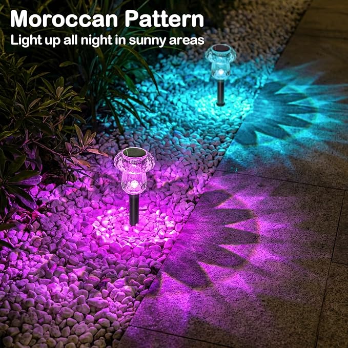 Solar Pathway Lights Outdoor 8 Pack Mushroom Garden Lights Waterproof Solar Powered Yard Lighting for Landscape, Driveway, Path, Walkway, Patio, Outside Garden Decorations, Color Changing