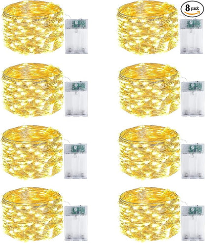 50 LED Christmas Twinkle Lights, 16ft Waterproof for Yard