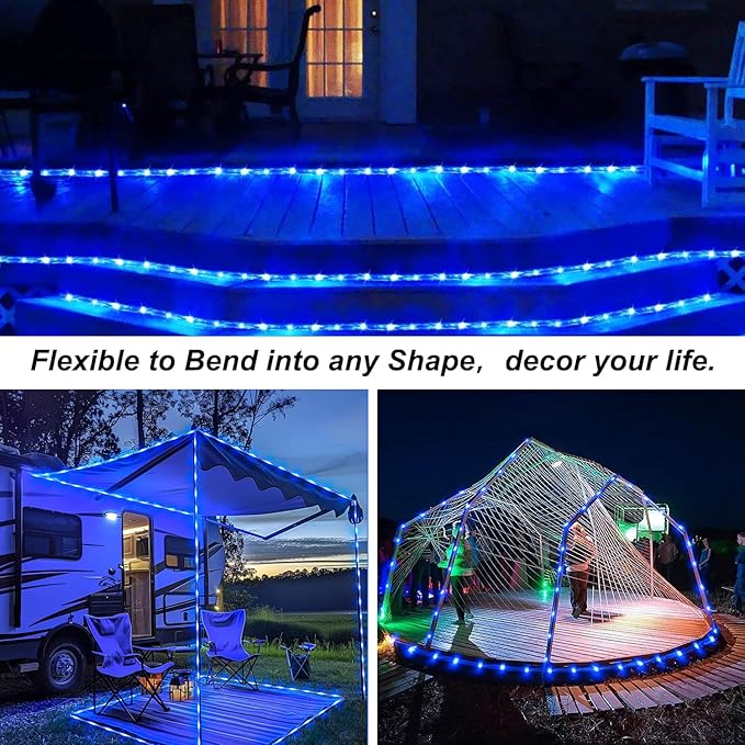 Remote Control Rope Lights, 33ft Color-Changing LED