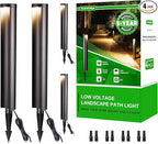 4-Pack Black Solar Path Lights, Outdoor Garden LED