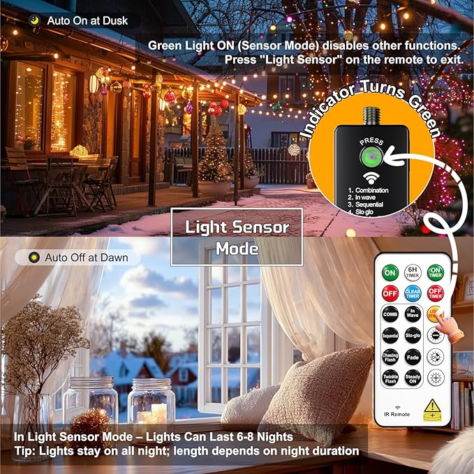 HXWEIYE Rechargeable Fairy Lights with Remote, 2 Pack 33ft 100LED Twinkle Lights with DIY Timer & Light Sensor, Waterproof Outdoor String Lights for Bedroom Patio Christmas Tree Decor, Multicolor