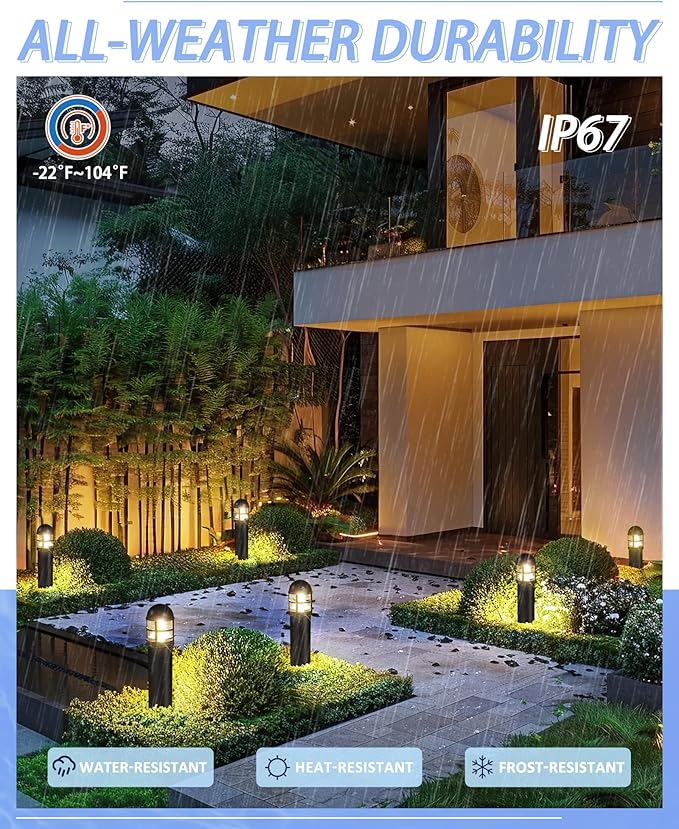 Warm White Solar Pathway Lights 6-Pack, Driveway LED