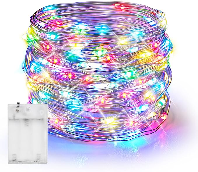 60 LED Christmas Twinkle Lights, 20ft Waterproof for Backyard