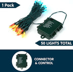 Multicolor Christmas Lights, 16.3ft LED Timer