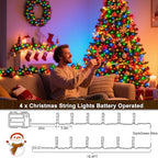 4-Pack Christmas String Lights, 5ft 50 LED Waterproof Twinkle Lights