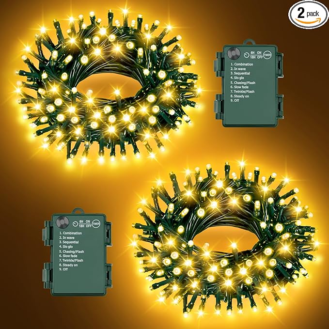 Christmas String Lights, 33ft 100 LED Waterproof Twinkle Lights