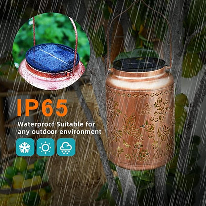 Butterfly Solar Lanterns Outdoor Waterproof, 14.6'' Large Lamps, Upgraded 2000mAH Battery, Metal Christmas Gift, Birthday Gifts for Women Mom Grandma, Garden Yard Patio Lawn Pathway Decor