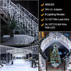 Christmas String Lights, 33ft 400 LED Waterproof Twinkle Lights