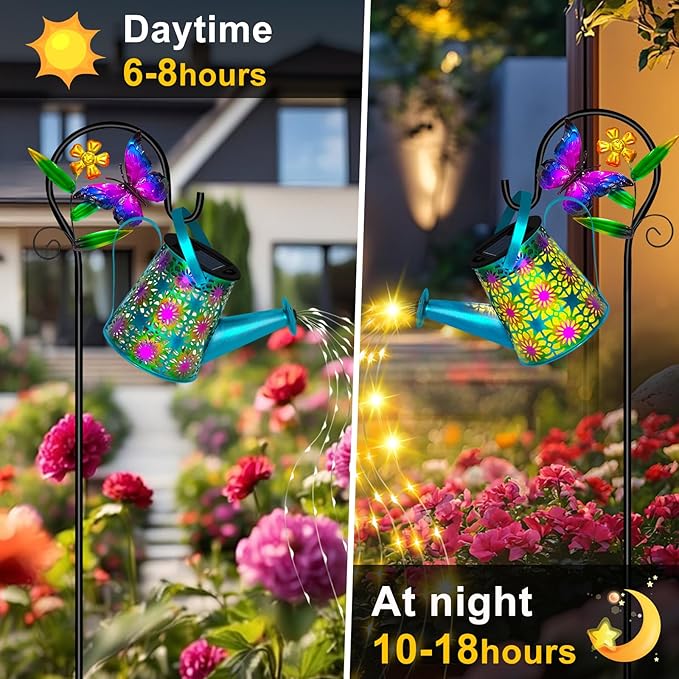 Solar Butterfly Lanterns 2-Pack, Yard Hanging LED Decor