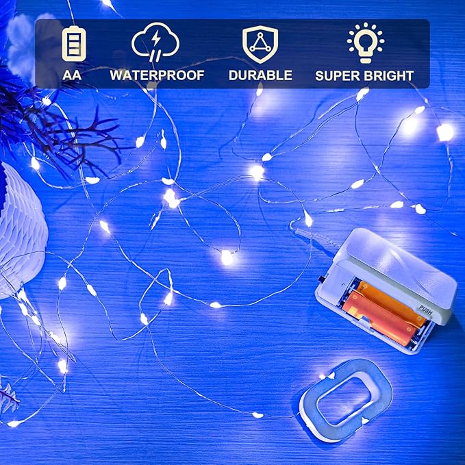 Christmas Yard String Lights, 16ft 50 LED Waterproof