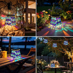 Classic Mosaic Solar Lanterns for Garden, Waterproof LED