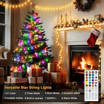 33ft Christmas LED String Lights, Waterproof Timer Lights