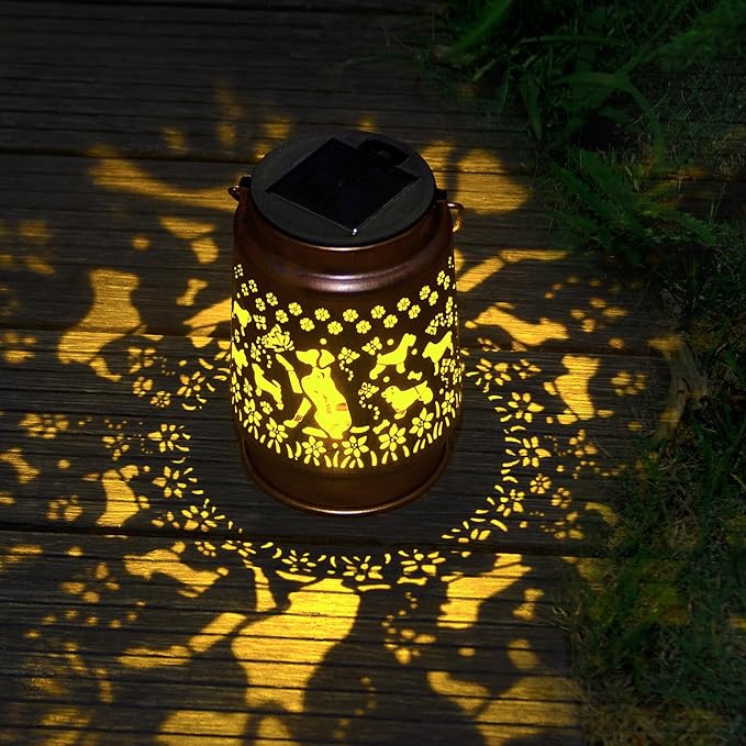 Solar Dog Lanterns, Backyard Hanging LED Decor