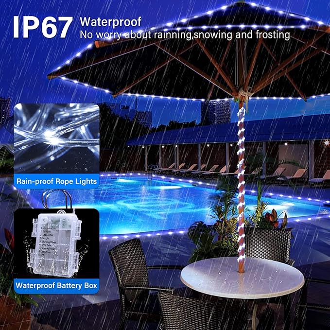 Remote Control Rope Lights, 33ft Color-Changing LED