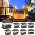 8-Pack Upgraded Solar Post Cap Lights for Yard, LED